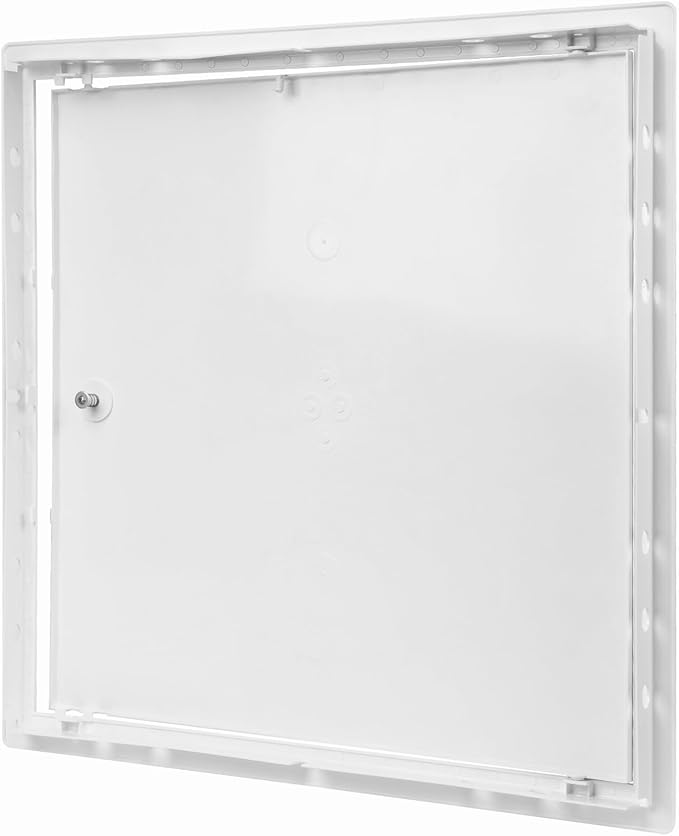 17.5" x 17.5" White Plastic Access Panel. Service Shaft Door Panel. Plumbing, Electricity, Heating, Alarm Wall Access Panel for Drywall. Bathroom Services Access Hole Cover.