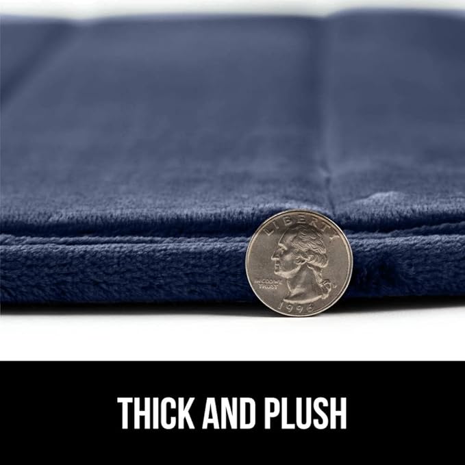 GORILLA GRIP Memory Foam Bath Mat, Soft Absorbent US Designed Bathroom Rug, Gripping Dots Machine Washable Bathmat, Cushioned Floor Mats, Shower Sink Rugs Room Décor Accessories, 30x20 Navy Blue