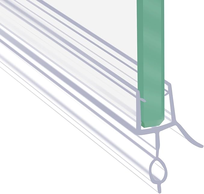 Frameless Shower Door Sweep Shower Door Bottom Seal for 1/4" Glass,36" Long, Glass Shower Door Seal Strip,Clear Vinyl