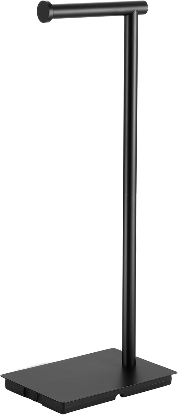 KES Black Toilet Paper Holder Stand Bathroom Freestanding Toilet Tissue Paper Roll Holder, 20" H SUS304 Stainless Steel Rustproof Weighted Base Matte Black, BPH286S1A-BK