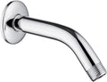 BRIGHT SHOWERS Brass Shower Arm with Flange 6 Inch Wall Mounted Shower Pipe Arm Extension for Fixed Shower Head and Handheld showerhead, Chrome