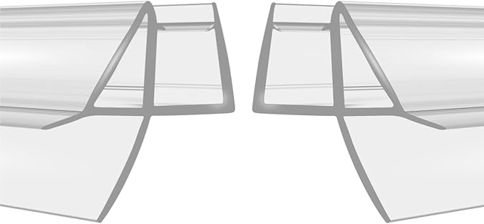 2-Pack Shower Door Bottom Seal (3/8'' X 39'') Glass Shower Door Seal Strip with Drip Rail Frameless Shower Door Sweep can Covers up to 13mm Gap