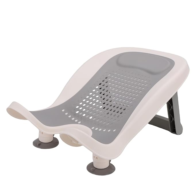 YWBL-WH Baby Butt Washing Basin, Portable Bath Tub with Strong Suction Cups and Soft Mesh, for Newborn Toddler Bathing Support, Non Slip Comfortable Design