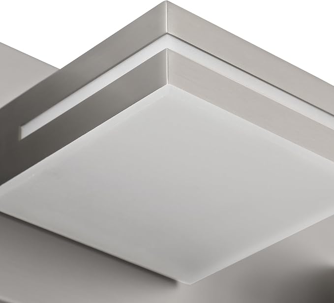 SineRise LED Modern Bathroom Vanity Light Fixtures (3-Light, 24-Inch, Dimmable), Brushed Nickel Modern Acrylic Bathroom Wall Lighting Fixtures Over Mirror (Cool White 6000K)