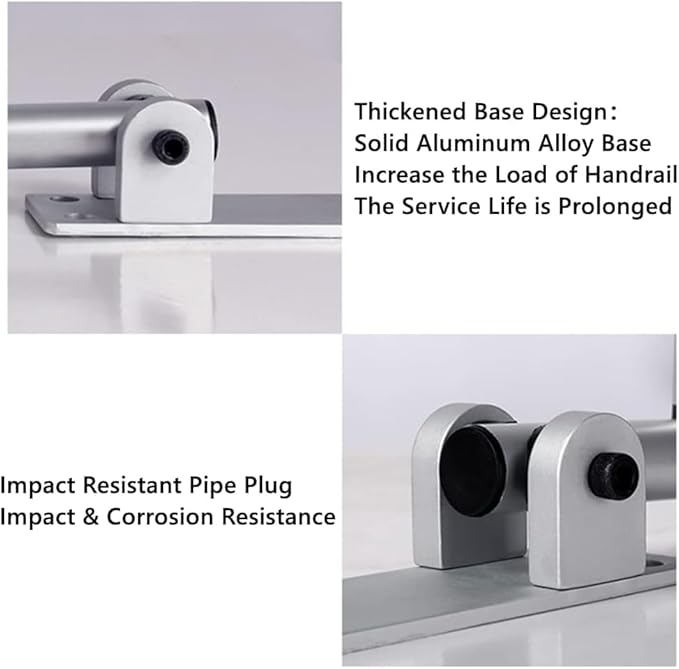 Handicap Grab Bars Rails 29.5 Inch Toilet Handrails Bathroom Safety Bar Hand Support Rail Handicapped Handrail Accessories for Seniors Elderly Disabled Mounted Bath Grips