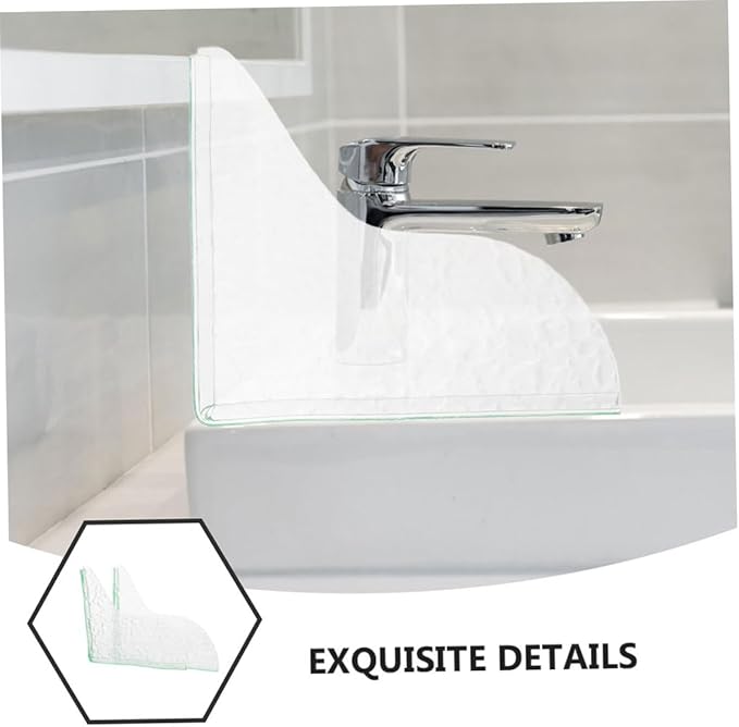 2pcs Kitchen Sink Splash Guard Elegant Acrylic -Splashing Barrier for Bathroom and Bathtub Wave Pattern