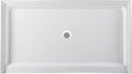 Westbrass SP6036WB-50 60" x 36" 3-Wall Shower Pan with Solid Brass Center Drain and 4-1/4" Cross Grid Brass Drain Cover, Powder Coat White