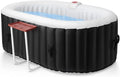Edostory Hot Tub Inflatable Portable Oval Spa 2 Person Hot Tub with 90 Bubble Jets, Cover, Filter Cartridges, Pump, Black