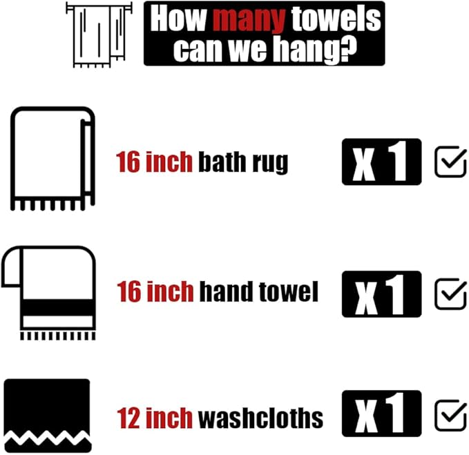 JQK Towel Bar Brushed Gold, 19 Inch 304 Stainless Steel Thicken 0.8mm Towel Rack Bathroom, Towel Holder Wall Mount, Useable Length 16 Inch TB110L16-BG