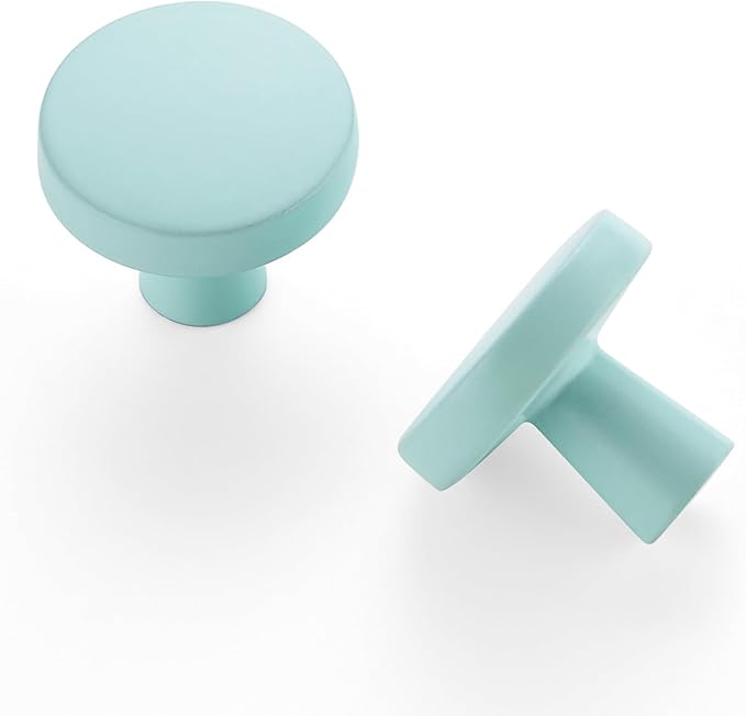 Ravinte 5 Pack Drawer Pulls 1-1/4 Inch Kitchen Cabinet Knobs Solid Round Dresser Drawer Knobs Green Dresser Knobs Drawer Knobs Simple Cabinet Hardware for Cupboard Drawer Pulls