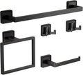 5-Pieces Matte Black Bathroom Hardware Accessories Set, SUS304 Stainless Steel Bath Towel Bar Set, 15.6 Inch Bath Towel Bar Set，Towel Racks for Bathroom Wall Mounted.