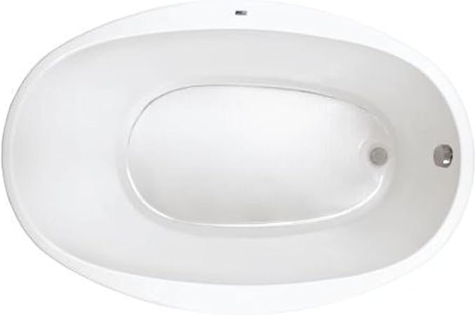 PROFLO PFS5838 Lansford 58" x 38" Drop In Acrylic Soaking Tub with Reversible Drain and Overflow - White