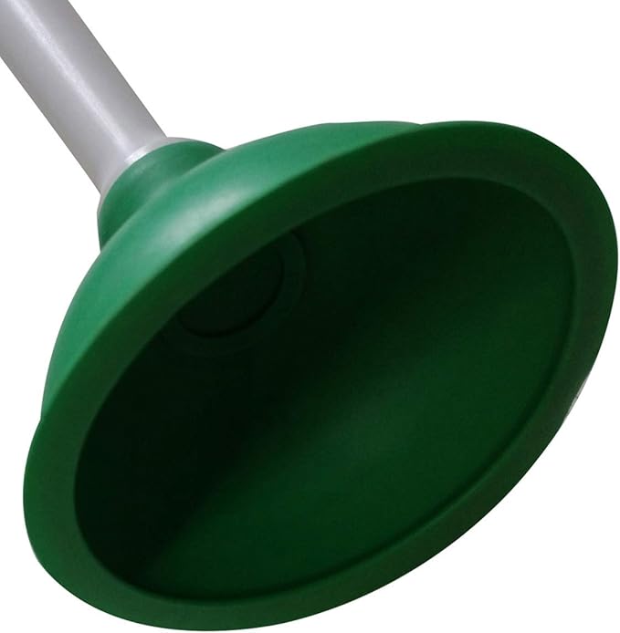 Coralpearl Drain Plunger, Small Hand Force Plumber Helper, Little 4 inch Cup Clog Remover, Tiny Rubber Unclogger in 9" Short Handle for Kitchen Sink, Bathroom Toilet, Shower Bath Tub (Green)