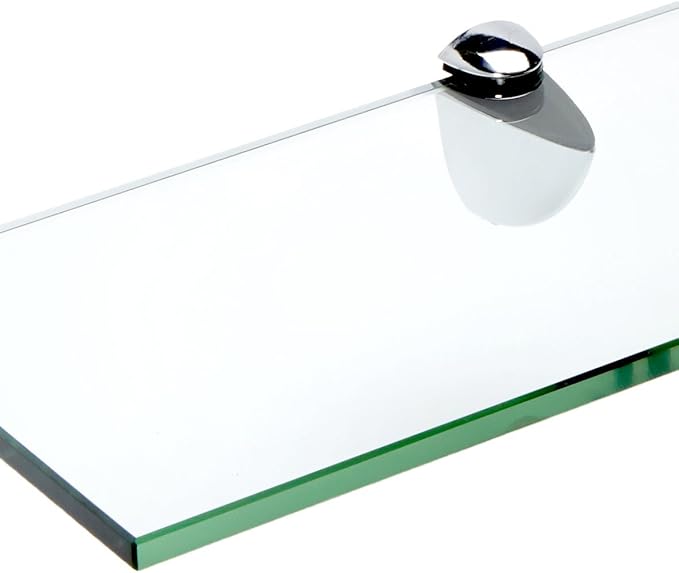 Spancraft Glass P-4.75x36-Chrome Peacock Glass Shelf, Chrome, 4.75" x 36"