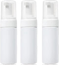 3-Pack Travel-Sized Foaming Pump Bottles - Empty Foaming Liquid Soap Dispensers - for Refillable Travel Hand Soap Shampoo Foaming Castile Cosmetics - BPA Free (100ml/3.3oz) (White)