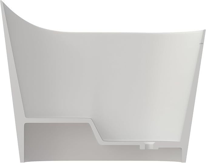 43" Stone Resin Janpanese Soaking Tub, Freestanding Deep Soaking Bathtub with Seat Desgin,Toe-tap Chrome Right Drain, Slotted Overflow, cUPC Certified, in Matte White AMG026-1100