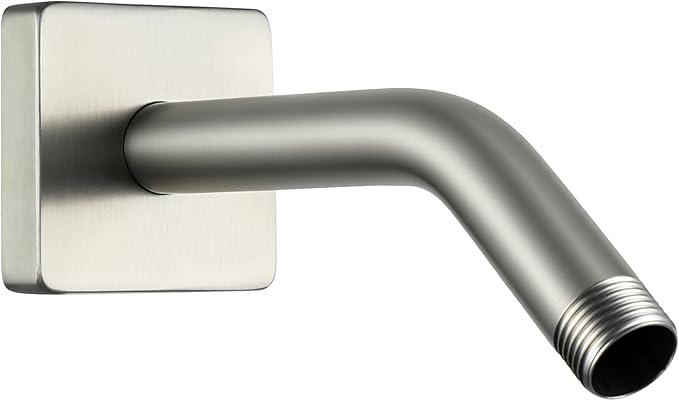 G-Promise All Metal 6-Inch Shower Arm with Flange, Wall-Mounted Stainless Steel Shower Pipe Replacement for Fixed and Handheld Shower Heads, Brushed Nickel