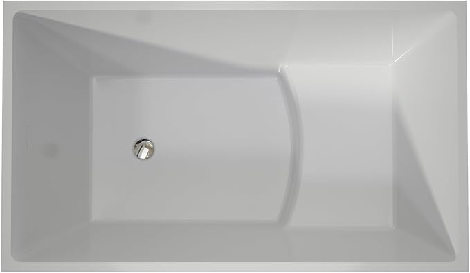 47" Acrylic Freestanding Bathtubs, Stand Alone Tub, Japanese Soaking Tubs for Bathroom, Integrated Overflow and Drain, cUPC Certified, Gloss White