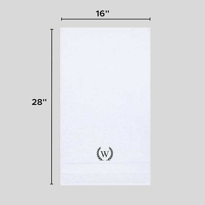 Monogrammed Hand Towels for Bathroom Makeup, Personalized Turkish Cotton Towel with Embroidery, Gift for Weddings, Housewarming, Anniversaries, and Bridal Showers, Set of 2 (Gold, Initial L)