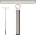 Extendable Shower Squeegee for Glass Doors, Shower Squeegee with 10-Inch Silicone Blade, Telescoping Handle for Windows and Shower Glass, Silver
