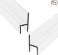 Frameless Shower Door Side Seal Strip H-Type 180 Degree 72'' Length, Clear (2, 1/4'' Glass)