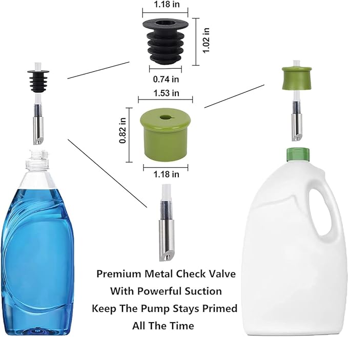 Sink Soap Dispenser Extension Tube Kit with Upgraded Check Valve, with 47" Under Counter Soap Dispenser Tube for Kitchen Sink, Powerful Suction for Countertop Kitchen Sink Accessories