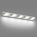 SineRise LED Modern Bathroom Vanity Light Fixtures (5-Light, 40-Inch), Brushed Nickel Modern Acrylic Bathroom Wall Lighting Fixtures Over Mirror (Cool White 6000K)
