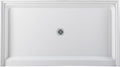 Westbrass SP6036WP-26 60" x 36" 3-Wall Shower Pan with Plastic Center Drain and 4-1/4" Cross Grid Brass Drain Cover, Polished Chrome