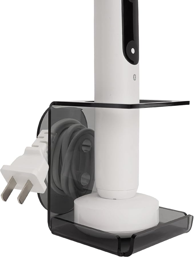 Electric Toothbrush Holder Wall Mounted, Electric Toothbrush Cord Organizer Holds 1 Chargers, Self Adhesive Electric Toothbrush Stand for Bathroom, Medicine Cabinet, Dorm(Grey)
