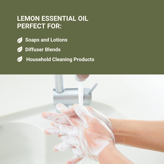 Lemon Essential Oil - Direct from Citrusmade Southern Italy - Cold Pressed - Aceite de Limón for Aromatherapy, Massage, Diffuser, DIY Candle and Soap Making - 22lbs