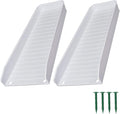 Gutter Downspout Splash Block,16.3"Drain Gutter Guard Diverter,Gutter Downspout Extensions for Water Drainage, Fixable Down Spout Drain Trays,Drainage to Protect House Foundations (2PC White)
