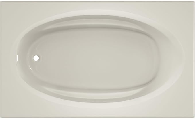 Jacuzzi SIGNATURE Acrylic Drop-In Bathtub, Soaking Sanctuary, Slip Resistant, Universal Drain Placement, 60" (L) x 42" (W), Oval In Rectangle, White