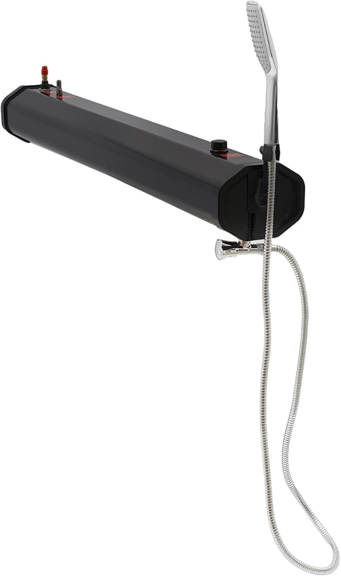 Pressurized Water Tank Portable Roof Rack Water Tank Over-Landing Pressurized Water Tank on Off-Road Vehicle with Shower, Hose & Storage Bag for Camping, Water Storage