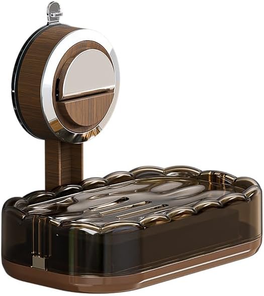 Strong Suction Cup Soap Box - Wall Mounted Soap Rack, Light Luxury, Premium Bathroom, No Punching, No Water Accumulation, Drain Soap Box Suitable for Showroom, Sink, Kitchen, (2-Pack)