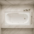 Carver Tubs - AR6032 - Modern Acrylic Fiberglass Whirlpool Tub Water Massage Bathtub, w/Heated Air 12 Jets - White Rectangle Contemporary Bath Tub - Deep Relaxing Soak - 60"L x 32"W x 18"H