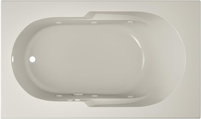 Jacuzzi SIGNATURE Acrylic Drop-In Bathtub, Soaking Sanctuary, Slip Resistant, Universal Drain Placement, 60" (L) x 36" (W), Rectangle, Oyster