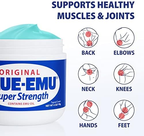 BLUE-EMU Original Super Strength Cream, Soothing Muscle & Joint Support, 4 Oz, 2 Pack