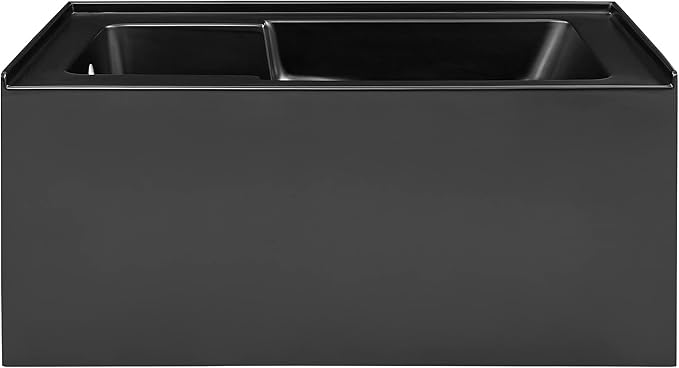 Voltaire 54 in. x 30 in. Acrylic Matte Black, Alcove, Integral, Left-Hand Drain, Apron Bathtub