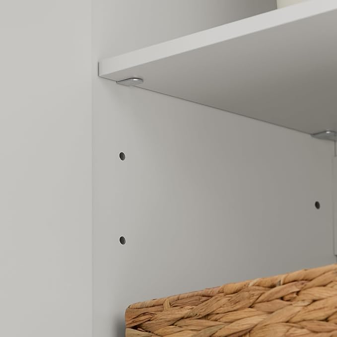 SoBuy Wall Cabinet Laundry Room, Medicine Cabinet for Kitchen Bathroom Garage, Wall Storage Cabinet with Adjustment Shelves, White FRG231-L-W