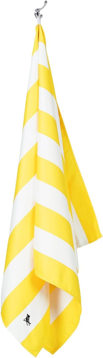 Dock & Bay Beach Towel - Quick Dry, Sand Free - Compact, Lightweight - 100% Recycled - Includes Bag - Cabana - Boracay Yellow - Extra Large (200x90cm, 78x35)