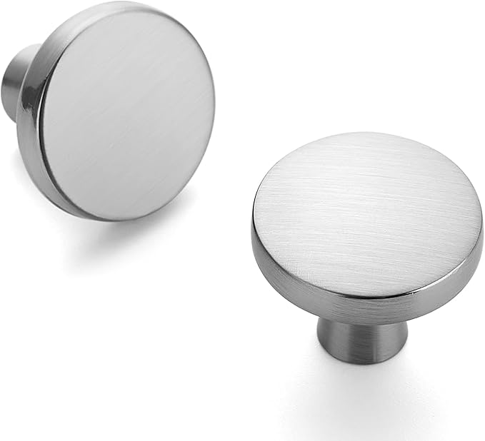 Ravinte 60 Pack Drawer Pulls 1-1/4 Inch Kitchen Cabinet Knobs Brushed Nickel Round Dresser Drawer Knobs Solid Dresser Knobs Drawer Knobs Simple Cabinet Hardware for Cupboard Drawer Pulls