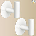 Heavy Duty White Towel Hooks, Stainless Steel Adhesive Coat Hooks for Bags, Towels, Robes, Hats, Aprons – No Drill Bathroom, Kitchen, Hotel Wall Hooks (2 Pack)