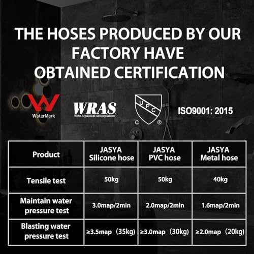 Shower Hose,Explosion Proof Anti Winding Silicone Showerhead Hose, Used In Showerheads Spray Bidet Bathing Toilet Cleaning Pet Flexible Shower hose replacement (Black, 79 In)