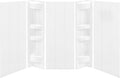 White Acrylic Tub Wall Surround 32"x 60"x 58" - Waterproof, Easy-to-Install, Two Shelf Units Kit Included - Bathtub Wall Surround Panels - Vertical Pattern, Dynamic Shelves