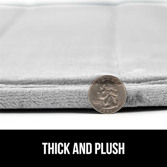 GORILLA GRIP Memory Foam Bath Mat, Soft Absorbent US Designed Bathroom Rug, Gripping Dots Machine Washable Bathmat, Cushioned Floor Mats, Shower Sink Rugs Room Décor Accessories, 42x24 Light Gray