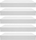 33 Inch Floating Shelves for Wall, 16 Inch Deep Hanging Shelf, Large Display & Storage Shelf for Bathroom, Bedroom, Living Room, Set of 5 (White, 24 Inch)