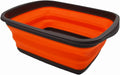 SAMMART 10L (2.6 Gallons) Collapsible Tub - Foldable Dish Tub - Portable Washing Basin - Space Saving Plastic Washtub (Brown/Orange, 1)