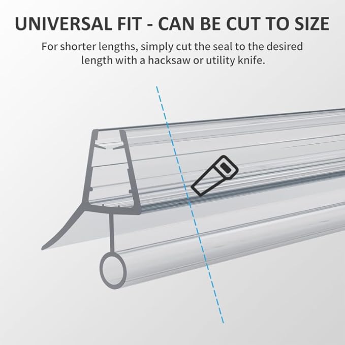 Frameless Shower Door Bottom Seal, 2 Pcs Shower Door Sweep, Shower Door Seal Strip for 5/16" Glass, Stop Shower Leaks and Create a Water Barrier 31.5" Long Sweep