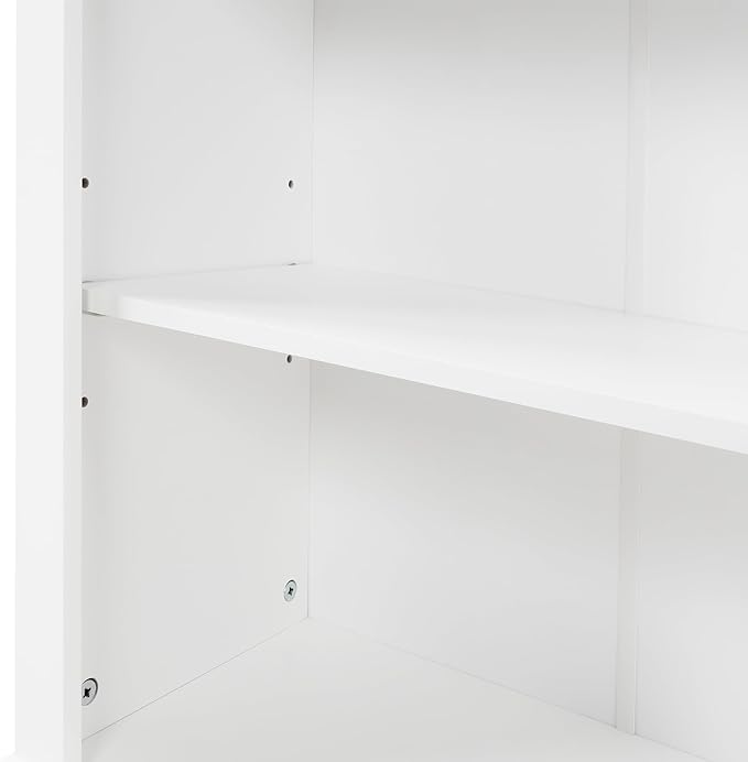 Favfurish Tall Bathroom Storage Cabinet with Doors and Drawer,Modern Linen Cabinets w/Adjustable Shelf & Anti-Toppling Device,Freestanding Narrow Cabinet for Bathrooms,Living Room, Entryway,White