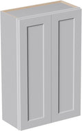 27 Inch Medicine Cabinet Wall Mounted, Solid Wood Over The Toilet Storage Cabinet, Bathroom Organizer Cabinets with 2 Door & 3 Shelves, Easy to Assemble for Laundry Room, Kitchen, Garage - Light Gray